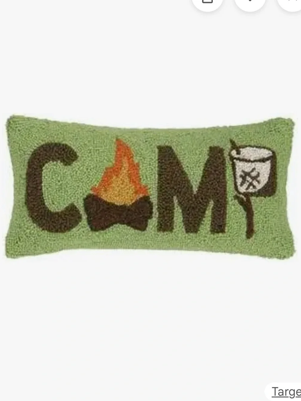 NWT Makers Collective CAMP Hooked Lumbar Pillow 9” x 18”